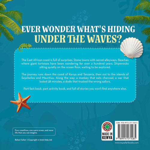 Bahari Safari: Coastal Quest back cover — four coastlines, one warm ocean
