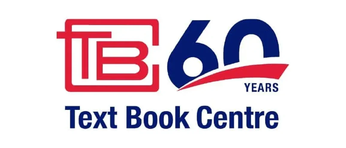 Anniversary logo with 'TBC 60 years' and 'Text Book Centre' in red and blue text.