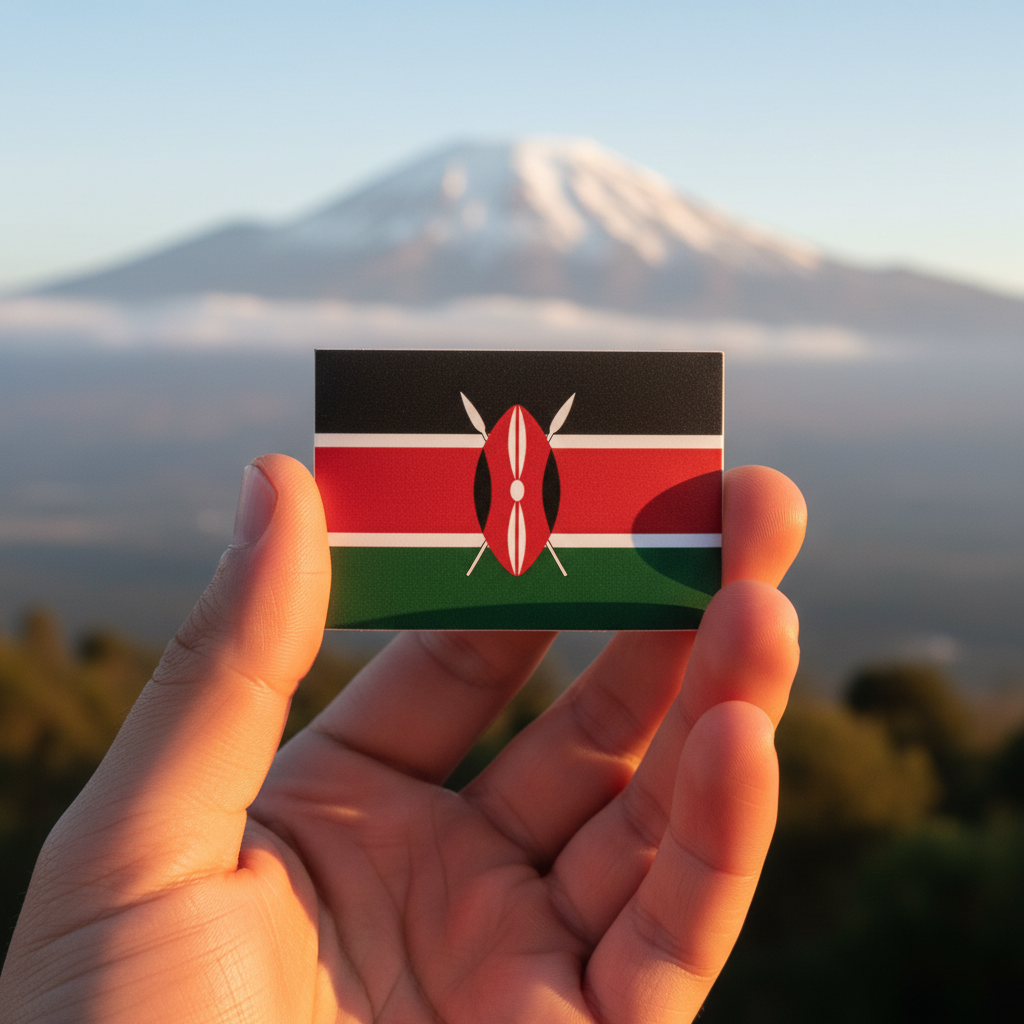 Kenya Flag Magnet Mount Kenya